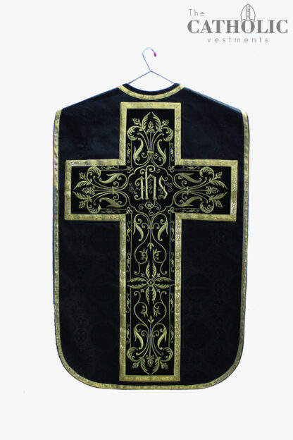 Fiddleback Chasuble & Mass Set - Black - Image 2