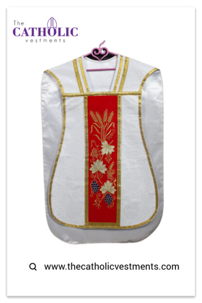 Fiddleback Chasuble & Mass Set - White