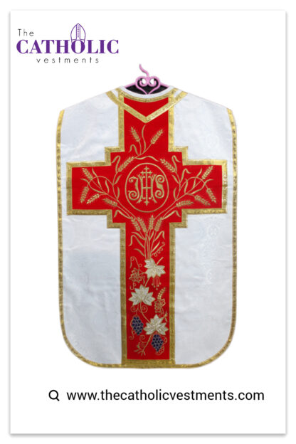 Fiddleback Chasuble & Mass Set - White - Image 2