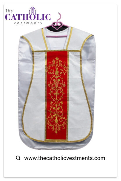 Fiddleback Chasuble & Mass Set - White