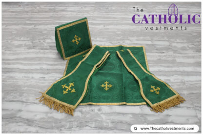 Fiddleback Chasuble & Mass Set - Green - Image 3